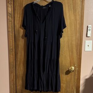 Tahari Navy Midi Dress